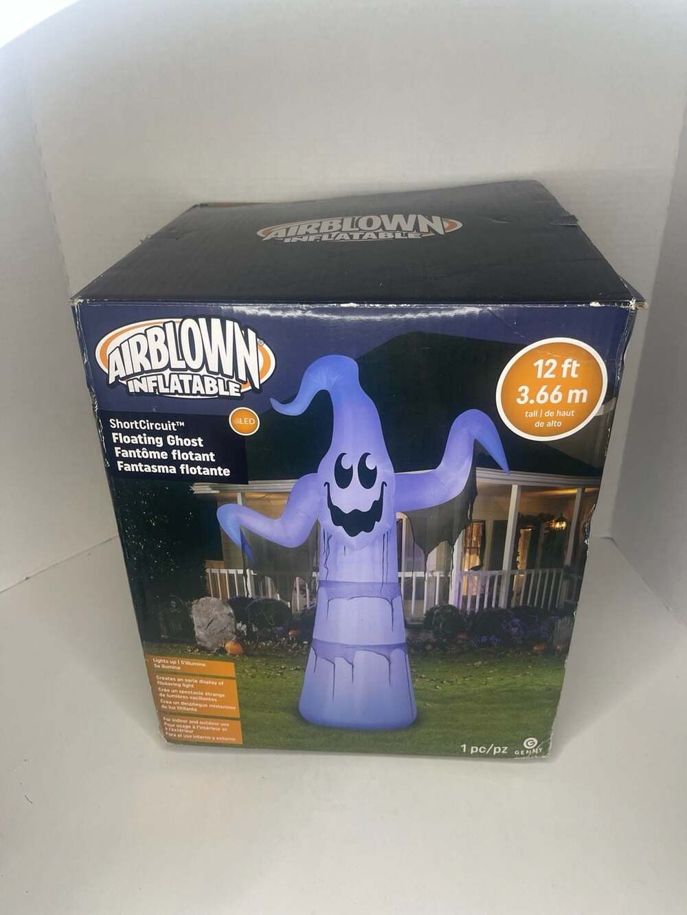 Gemmy Airblown Inflatable ShortCircuit Floating Ghost 12 ft LED Halloween Decor